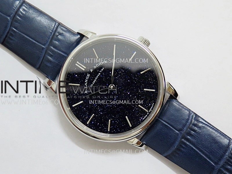 Saxonia Thin 211.026 SS SVF Best Edition Blue Star Dust Dial On Blue Leather Strap A2892